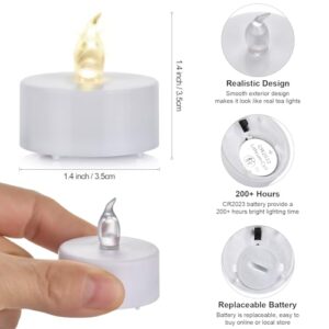 Battery Operated Tea Light Candles:150 Pack Flameless LED Realistic Flickering Candles 200+ Hours Electric Fake Candle in Warm White Ideal for Party, Wedding, Birthday, Gifts and Home Decoration