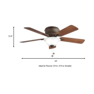 Hampton Bay Hawkins 44 in. LED Oil Rubbed Bronze Ceiling Fan with Light