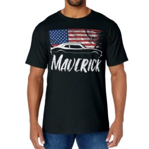 Maverick 302 Vintage American Flag USA Muscle Car T-Shirt