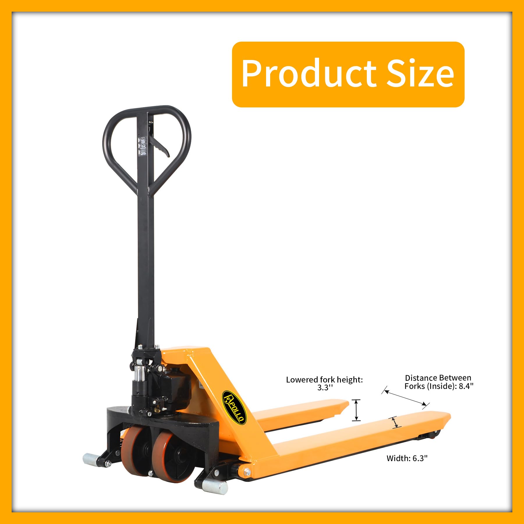 APOLLOLIFT Scissor Pallet Trucks, Manual Pallet Jack, 2200lbs Capacity Pallet Lift, 45" Lx21 W Fork,31.5'' Raised Height, Suitable for Euro Pallets