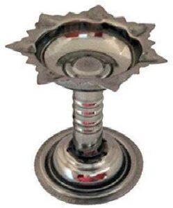 garden of arts stainless steel diyas for pooja - deepak for puja aarti - oil lamp - pooja articles home decor item showpieces - house warming decoration aarti puja at hindu temple mandir