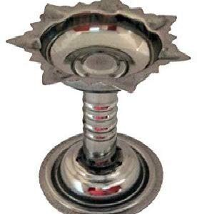 Garden Of Arts Stainless Steel Diyas for Pooja - Deepak for Puja Aarti - Oil Lamp - Pooja Articles Home Decor Item Showpieces - House Warming Decoration Aarti Puja at Hindu Temple Mandir