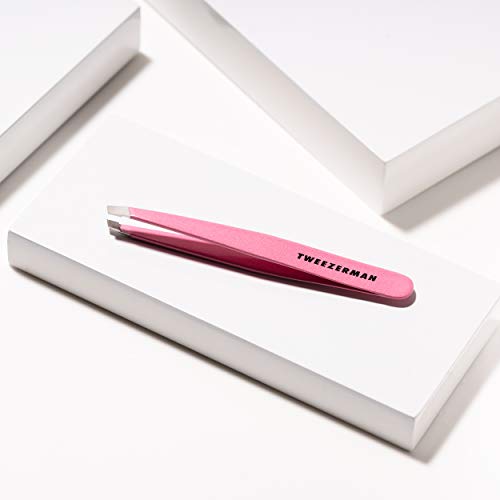 Tweezerman Exclusive Dusty Rose Slant Tweezer - Hair Removal Tweezers, Stainless Steel