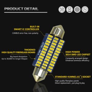 Bojer Interior LED Light Kit Compatible with 2007-2018 Jeep Wrangler JK 501 578 Dome Map Bulb Replace White Color