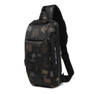 zuk anti theft sling bag shoulder crossbody backpack waterproof chest bag with usb charging port lightweight casual daypack (camouflage)