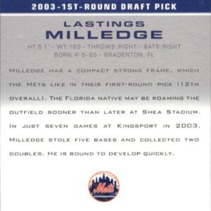 2003 Upper Deck Prospect Premieres #43 Lastings Milledge NM-MT RC Rookie Mets