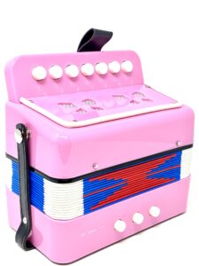 joysae 7 keys 2 bass accordion kids accordion toy solo ensemble instrument musical educational instrument for early childhood teaching (pink)