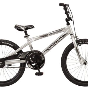 Pacific Vortax BMX Style Kids Bike, for Boys and Girls Ages 6+ Year Old, Single Speed, 20-Inch Wheels, Adjustable Seat, Durable Frame, Coaster and Hand Brake, Silver