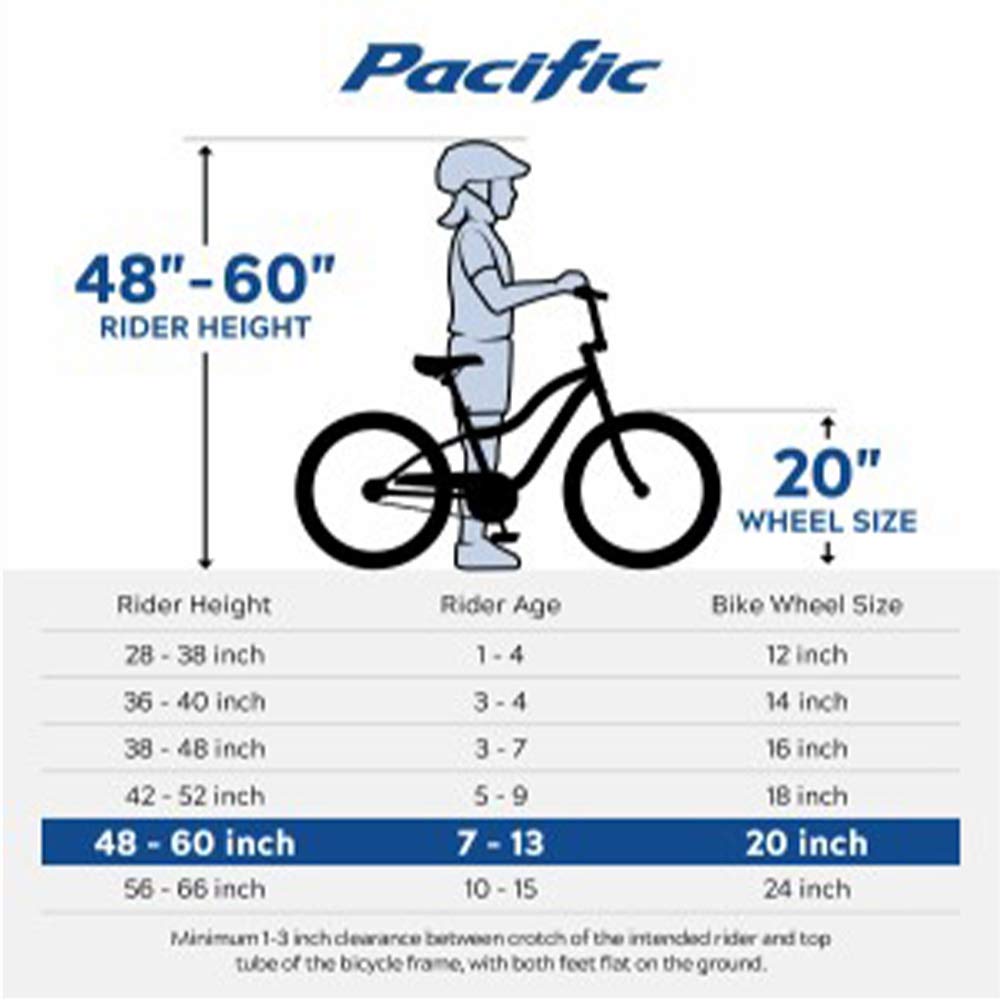 Pacific Vortax BMX Style Kids Bike, for Boys and Girls Ages 6+ Year Old, Single Speed, 20-Inch Wheels, Adjustable Seat, Durable Frame, Coaster and Hand Brake, Silver