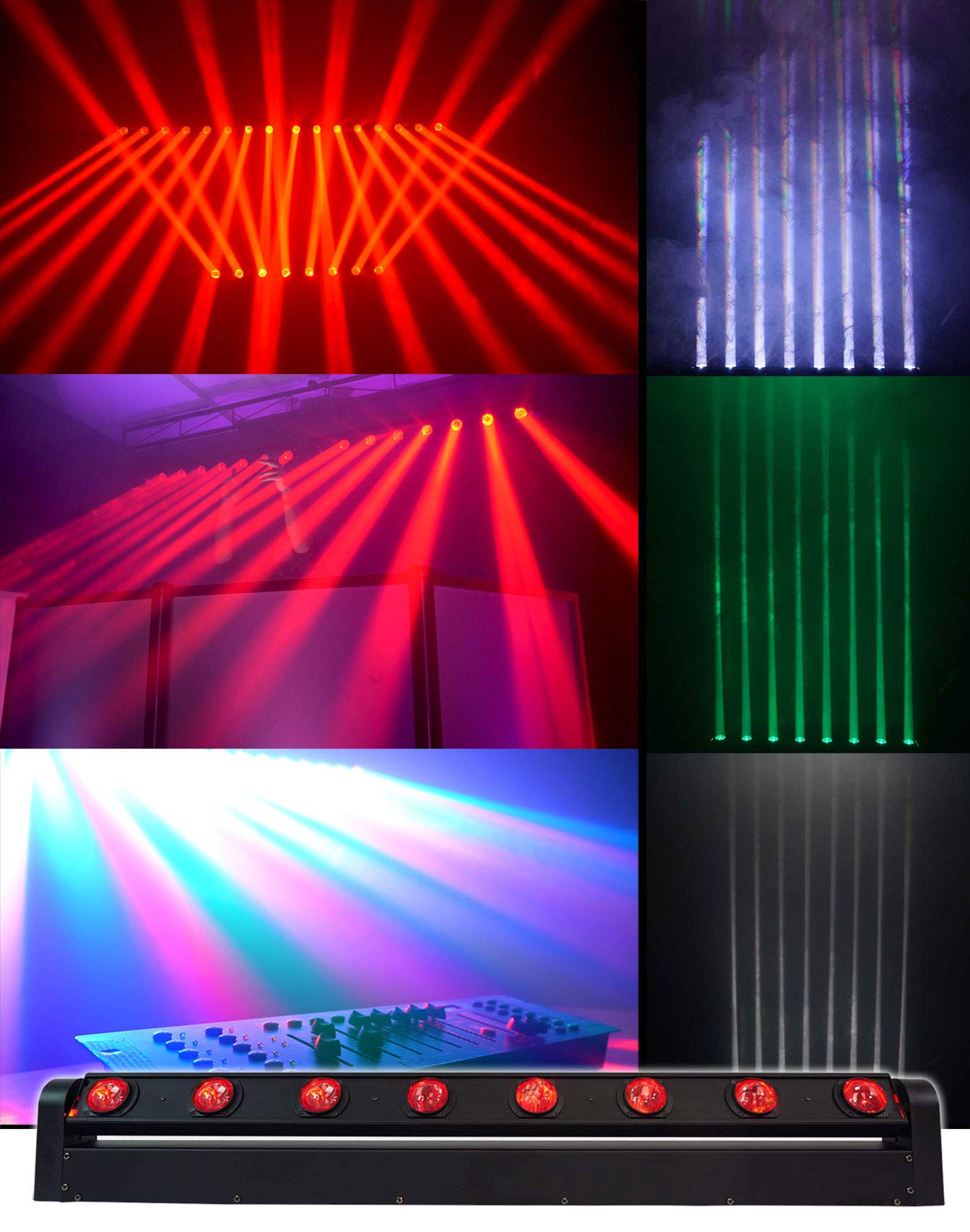 Rockville MOTIONSTRIP Motorized Moving Head RGBW Color Strip Wash/Beam Light Bar