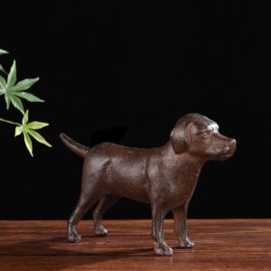 BRASSTAR Cast Iron Dog Statue Garden Home Desk Decor Cute Labrador Figurine Collectible Gifts PTWQ005