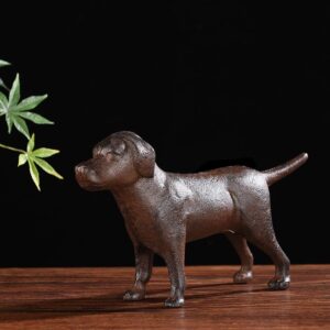 BRASSTAR Cast Iron Dog Statue Garden Home Desk Decor Cute Labrador Figurine Collectible Gifts PTWQ005