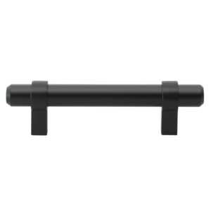 gliderite hardware 4005-76-mb-10-3” center euro solid bar pull - 4-1/2” length, matte black, pack of # (10)