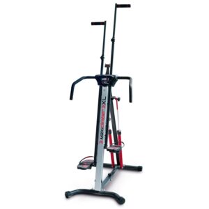 maxiclimber xl-2000 hydraulic resistance vertical climber. combines muscle toning + aerobic exercise for maximum calorie burn. 12 resistance levels, lightweight aluminum mainframe, free fitness app.
