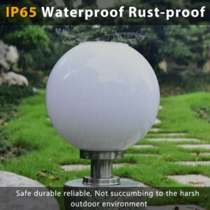 Pcqre Creative Acrylic Landscape Light Outdoor Solar Globe Column Light Double Color Waterproof Pillar Lamp Villa Garden Post Lantern Lawn Street Lamp E27 Pole Lamp (Size : Height-25cm)