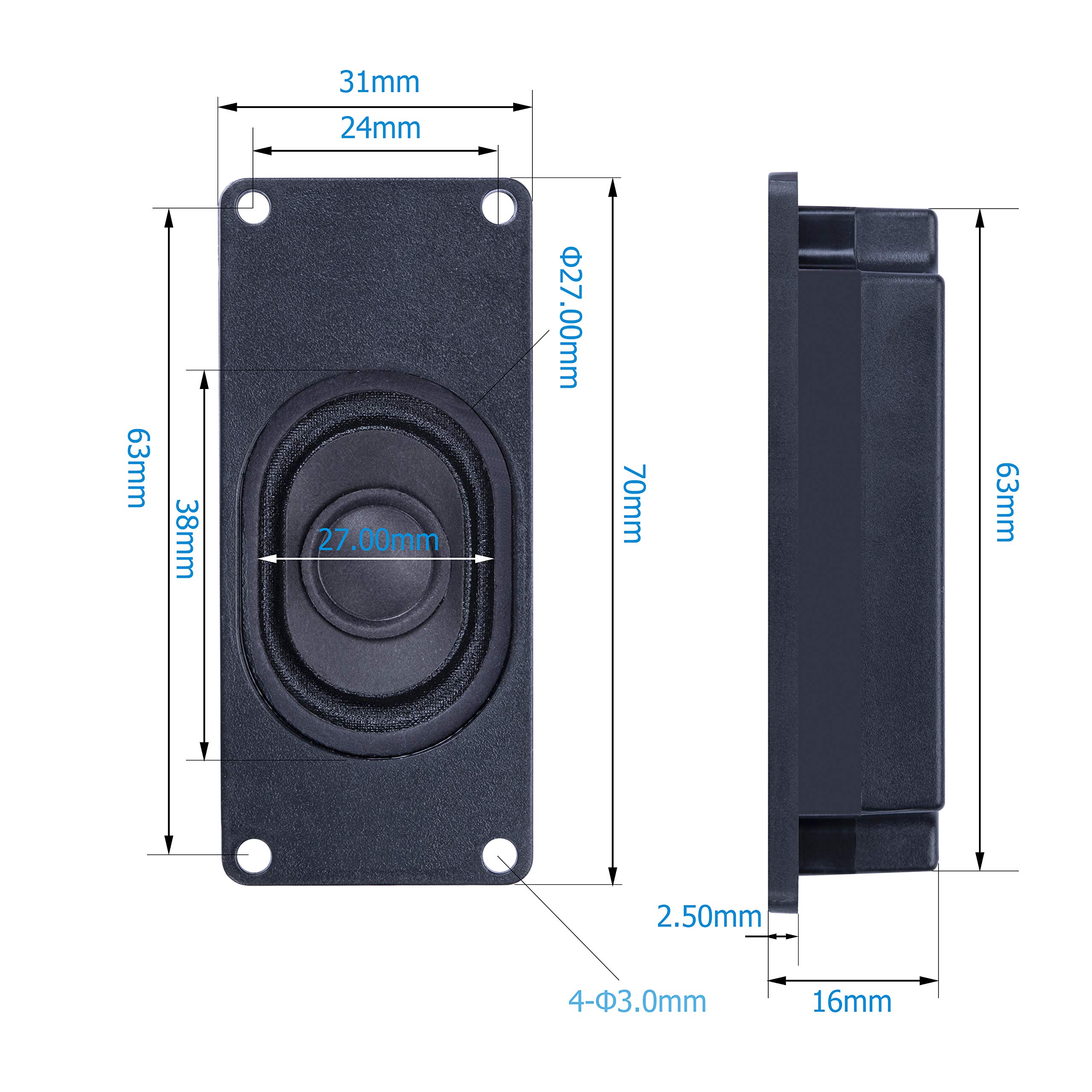 CQRobot Speaker 3 Watt 4 Ohm Compatible with Arduino Motherboard, JST-PH2.0 Interface. It is Ideal for a Variety of Small Electronic Projects.