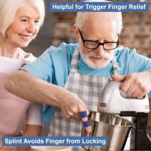 Simply Seniors Finger Splints - Set of 2 Splints & 2 Sleeves - Pain & Arthritis Relief - Brace for Trigger, Mallet & Broken Finger - Fits Index, Middle, Ring - Adjustable Support for Injury & Sprain