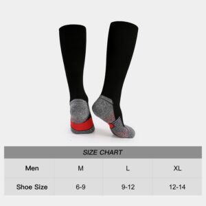 WANDER 6 Pairs Men's Athletic Run Cushion Over-the-Calf Tube Socks (6 pairs Red, L:Shoe Size:9-12)