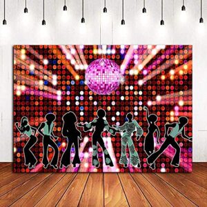 70s 80s 90s disco fever dancers party decorations photography backdrop 7x5ft vinyl let's glow crazy in the dark photo background shining neon stages for photo booth studio props banner candy table