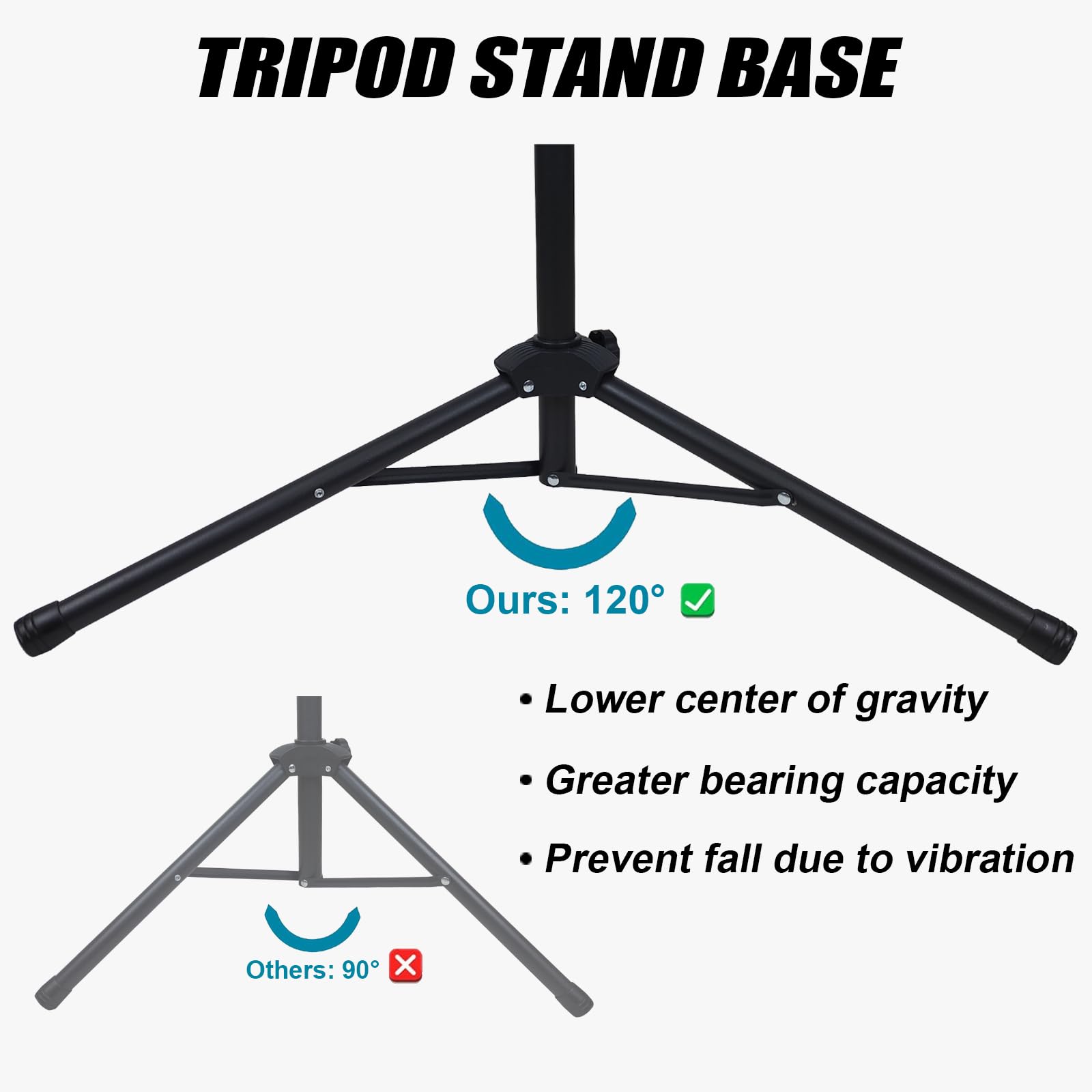 GLEAM Microphone Stand - Tripod Boom Arm Mic Stand with Carrying Bag, 2 Mic Clips and Screw Adapter Portable for Singing Performance Wedding Stage and Mic Mount