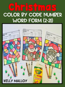 christmas word form color by number