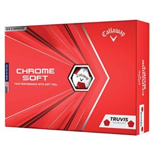 2020 callaway chrome soft golf balls (truvis red/white)