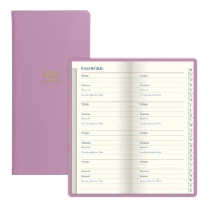 letts icon slim pocket password book, cream paper, 160 pages, 5.75 x 2.75 x 0.375 inches, pink (b090131)