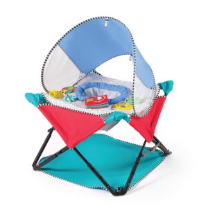 summer infant pop 'n jump se portable baby activity center, indoor outdoor use, lightweight, carrying bag, canopy, 6-12 months (sweets)