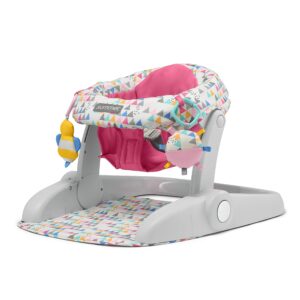 summer infant learn-to-sit 2-position floor seat (funfetti pink) – sit baby up in this adjustable baby activity seat appropriate for ages 4-12 months – includes toys