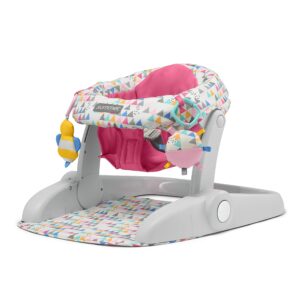 Summer Infant Learn-to-Sit 2-Position Floor Seat (Funfetti Pink) – Sit Baby Up in This Adjustable Baby Activity Seat Appropriate for Ages 4-12 Months – Includes Toys