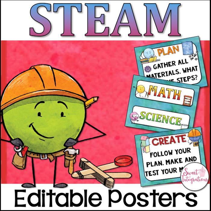 STEAM/STEM Posters With Editable Set 2nd Edition