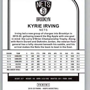 2019-20 Panini Hoops #290 Kyrie Irving Brooklyn Nets NBA Basketball Trading Card