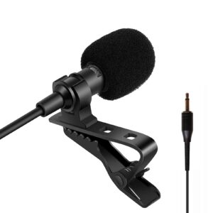 sujeetec lavalier microphone lapel microphone compatible with portable voice amplifier wireless transmitter - unidirectional condenser mic – 3.5mm mono ts plug