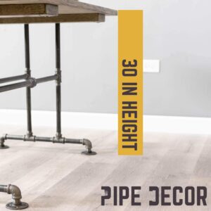 Pipe DÉCOR Industrial Table Rustic Pipe Kitchen Metal Frame 3/4 Inch Pipe Base 30" Height Sturdy Simple Table Base for Home Office, Basement, Study, Bridge Design