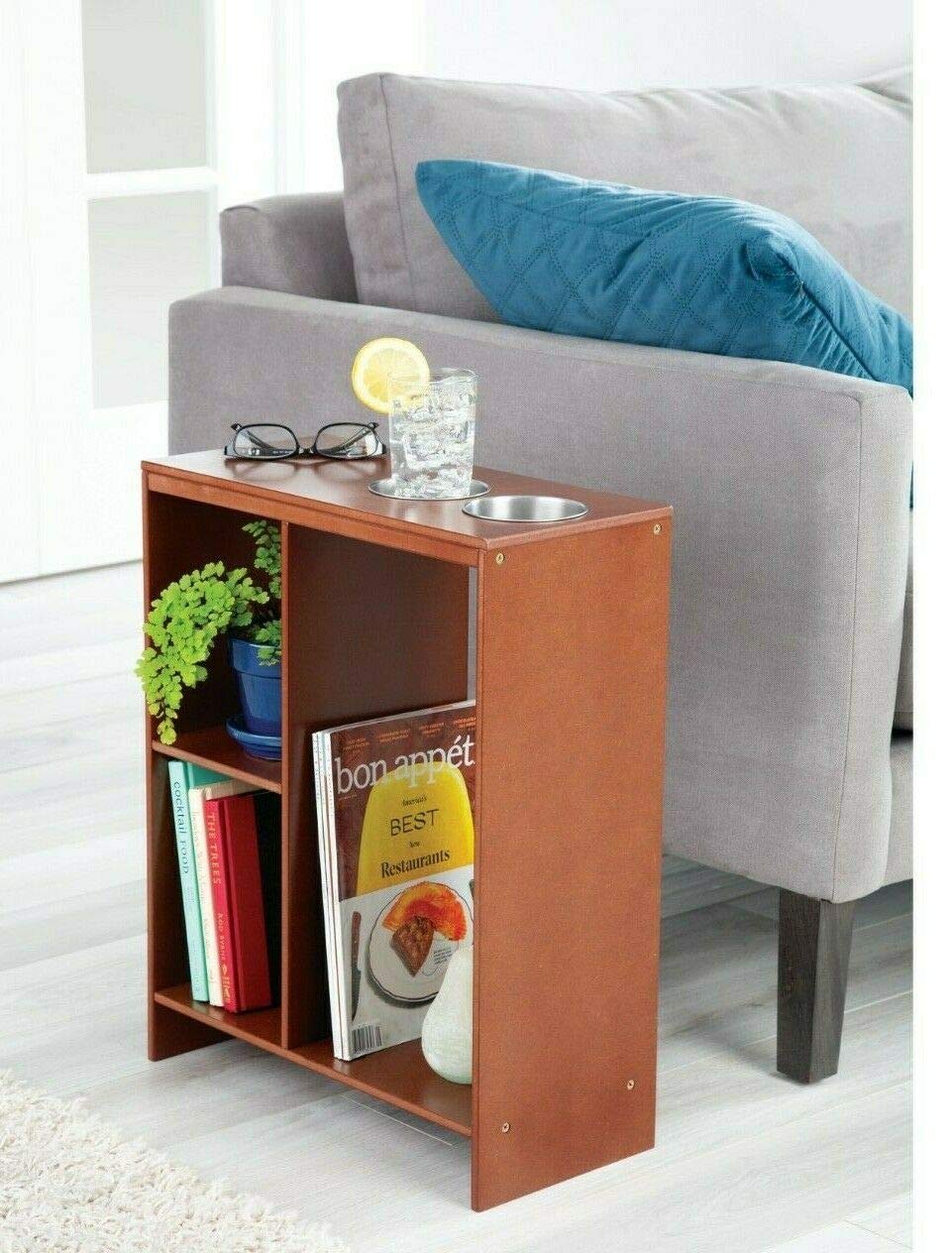 Sofa Table - (Console Table Modern Accent Side Stand Sofa Entryway Hall Display with Storage Shelf for Books)