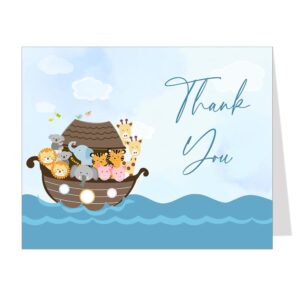 noah's ark thank you cards two by two thank you notes twins boy girl noah noahs arc baby shower sunday school teacher christian religious noah arc blessing folding notes (24 count)