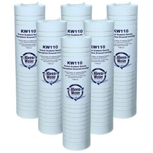 kleenwater kw110-5m dirt rust and sediment filters, compatible with aqua pure ap110 whirlpool whkf-gd05, set of 6 filters