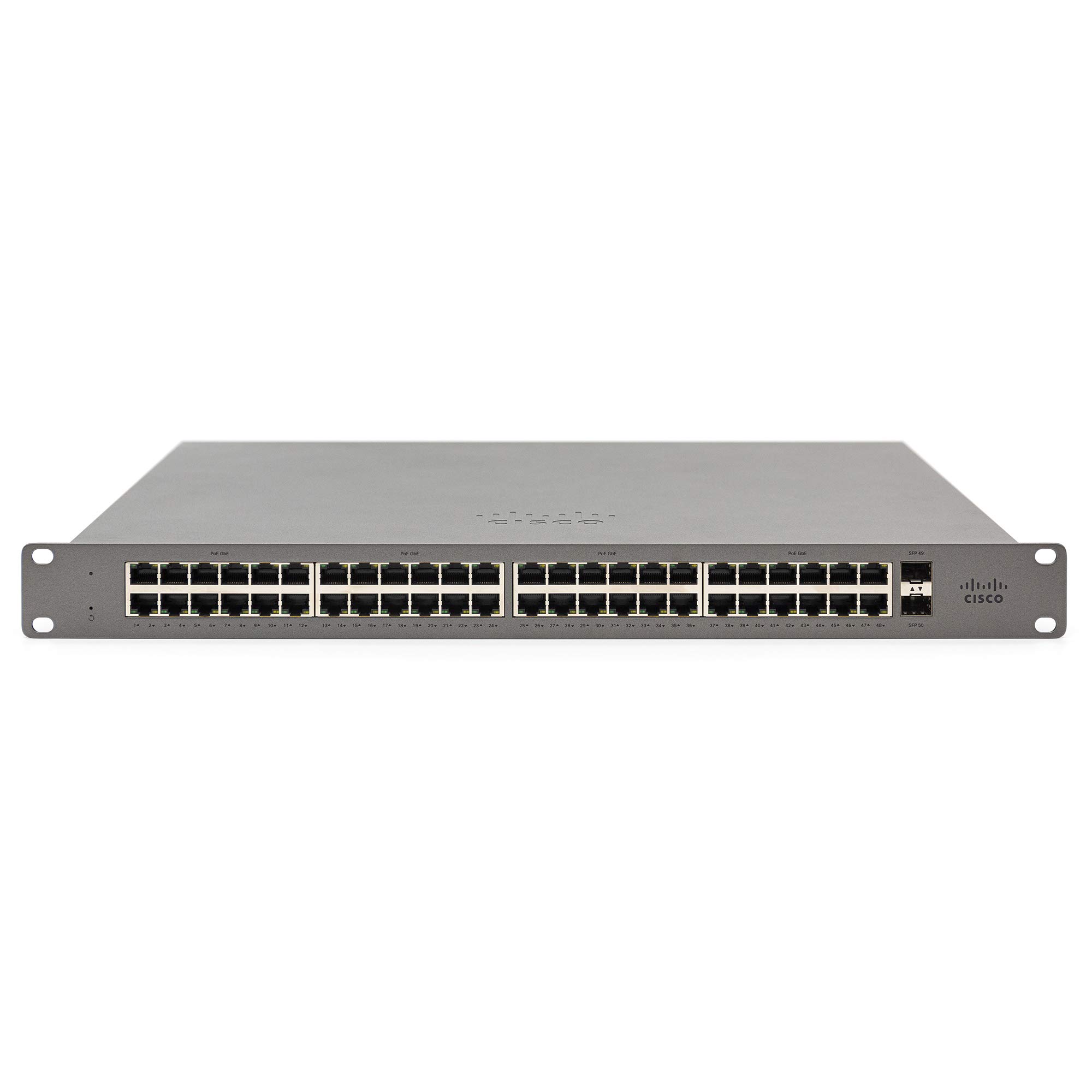 Meraki Go by Cisco | 48 Port PoE Network Switch | Cloud Managed | Power over Ethernet | [GS110-48P-HW-US]