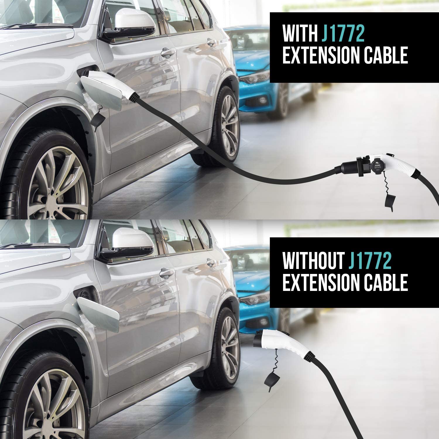 Lectron 40ft/12m J1772 Extension Cable Compatible with All J1772 EV Chargers - Flexible Charging for Your Electric Vehicle