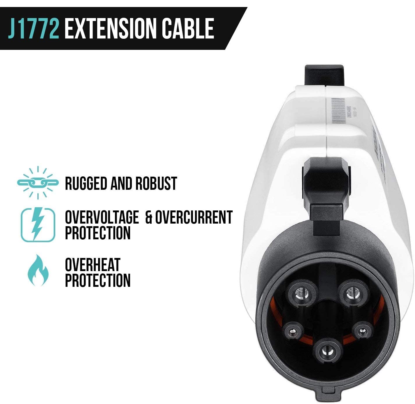 Lectron 40ft/12m J1772 Extension Cable Compatible with All J1772 EV Chargers - Flexible Charging for Your Electric Vehicle