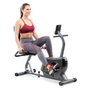 Marcy Magnetic Recumbent Exercise Bike For Home and Home Gym, With Digital Monitor And Quick Adjustable Seat NS-1206R