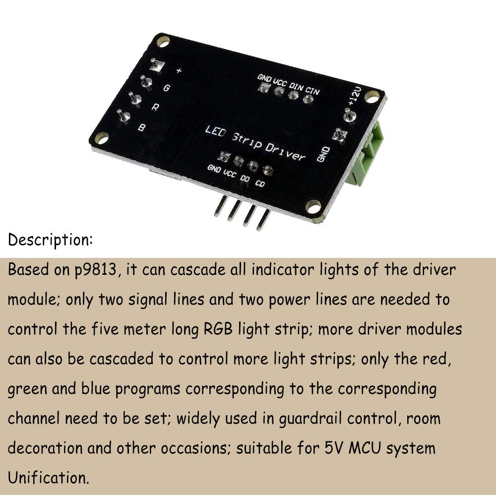 Acxico 1Pcs Full Color RGB LED Strip Driver Module Shield for Arduino UNO R3 STM32 AVR V1.0 for 5V MCU System