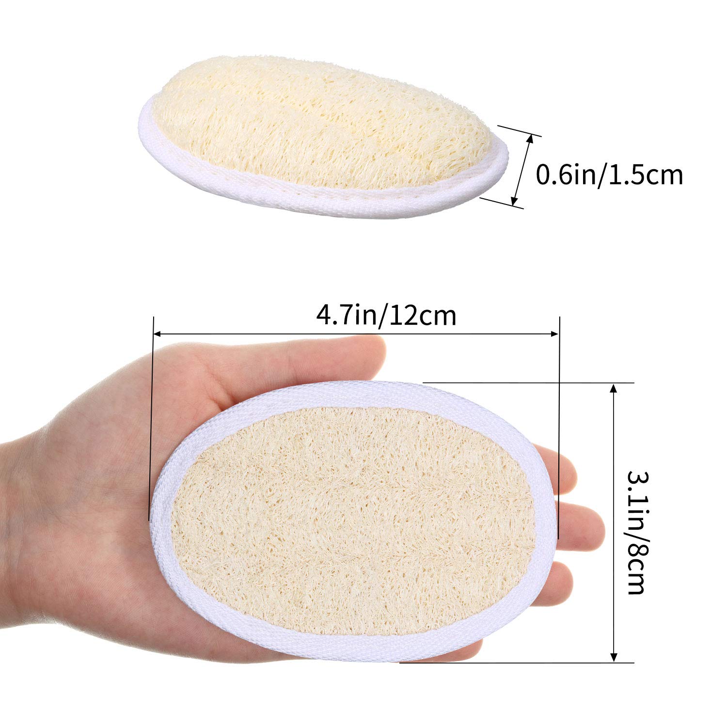 18 Packs Exfoliating Loofah Sponge Pads Facial Body Bath Shower Loofah Sponge Pad Natural Exfoliating Scrubber Brush for Men Women