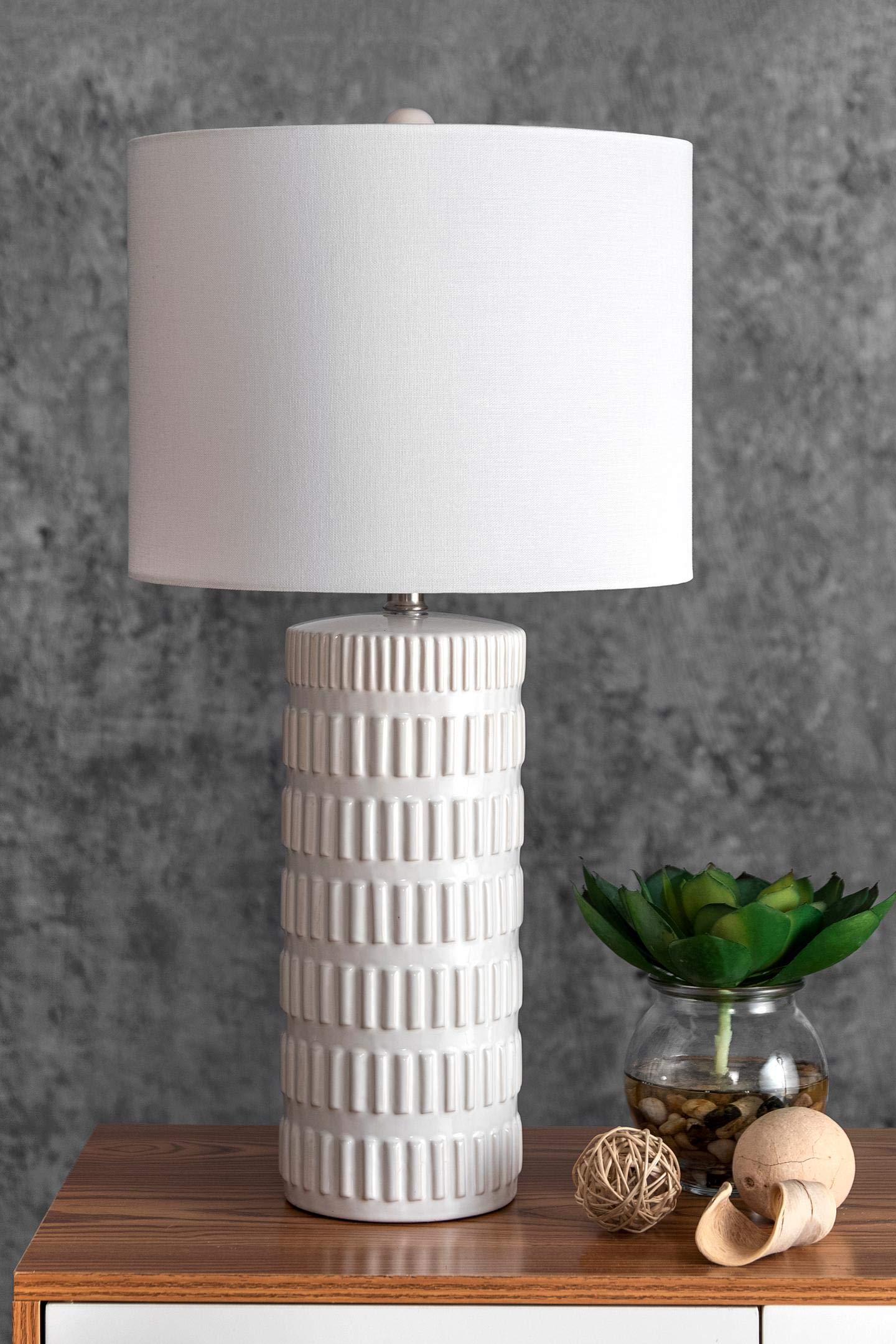 nuLOOM NPT43AA Franklin 25" Ceramic Table Lamp, (Height), White