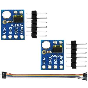 daoki 2pcs ranging sensor module gy-530 vl53l0x time-of-flight (tof) laser ranging sensor 2.8-5v i2c iic interface communication for arduino