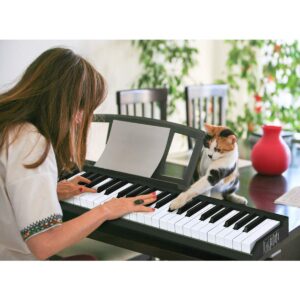 Costzon 61-Key Portable Digital Piano, Upgraded Premium Electric Keyboard W/ 128 Rhythm, 128 Tone, Sustain Pedal, MIDI/USB Interface, Power Supply, Bluetooth Function (Black)