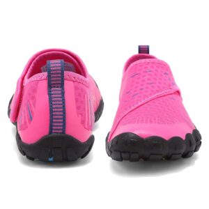 Boys & Girls Kids Water Shoes Lightweight Comfort Sole Easy Walking Athletic Slip on Aqua Sock Pink-32