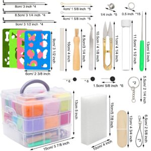 Needle Felting Kit 109 Pieces Set, Wool Roving 36 Colors with Complete Felt Tools and Storage Box Needle Felting Starter Kit for DIY Craft Animal Home Decoration Birthday Gift