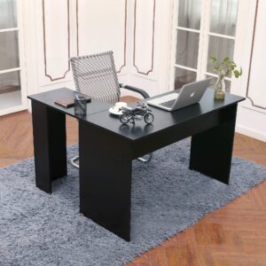 ivinta Small Corner Computer Desk Modern L Shaped Desk Simplest Gaming Desk Writing Desk Workstation for Home Office Small Space, Dark Brown, 44x58 inch