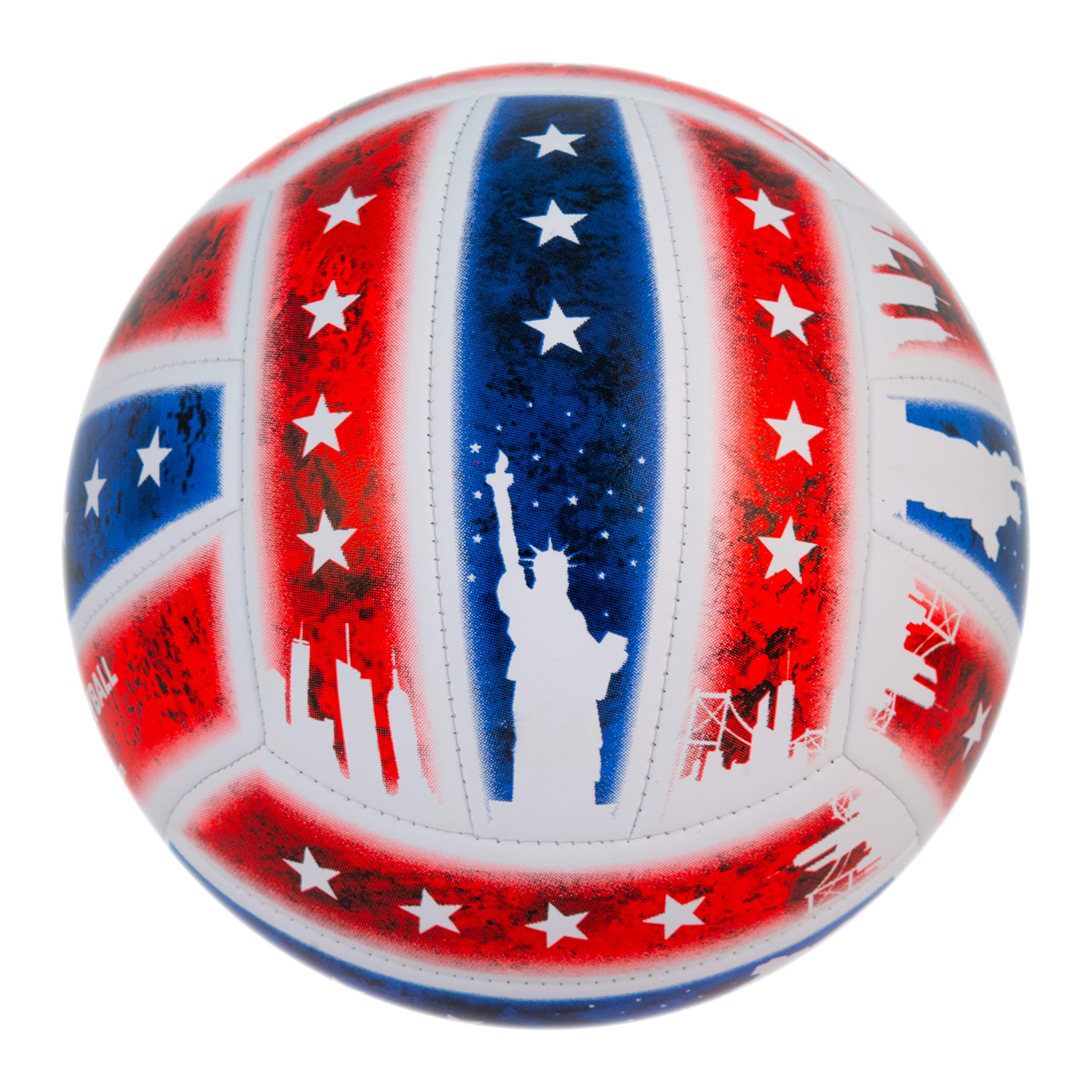 Millenti US Volleyball - Beach Gym Volleyballs, American Flag Stars and Stripes High-Visibility, Easy-to-Track Design, Patriotic USA Red White & Blue, VB-US-Vintage